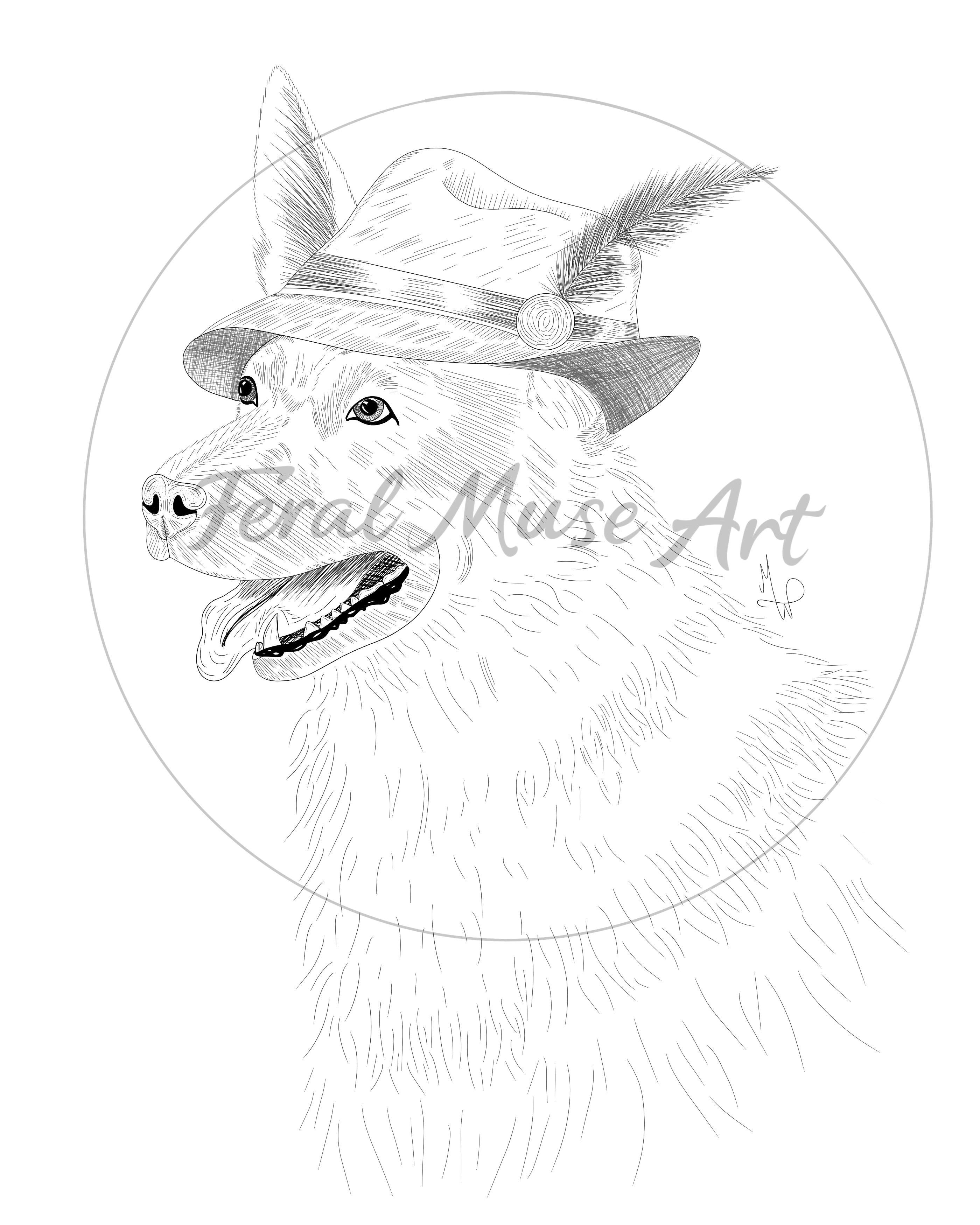 “German” Shepherd Printable Coloring Page